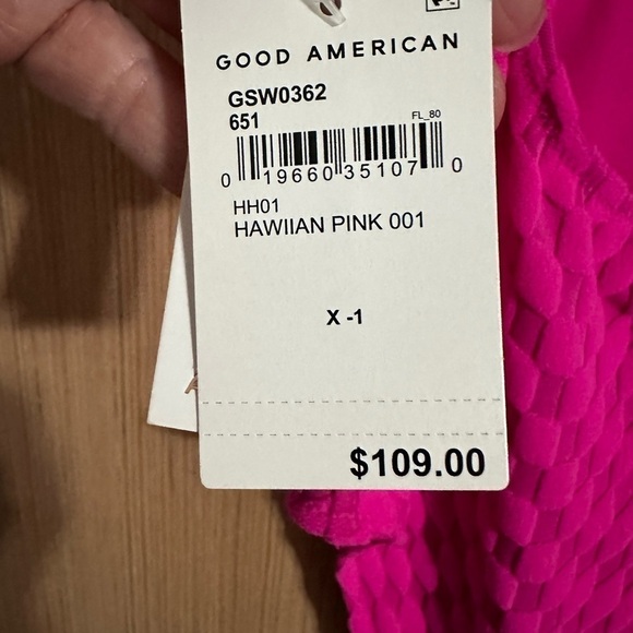 GOOD AMERICAN Jacquard Show Off One Piece Swimsuit, Size 1 - Picture 8 of 10